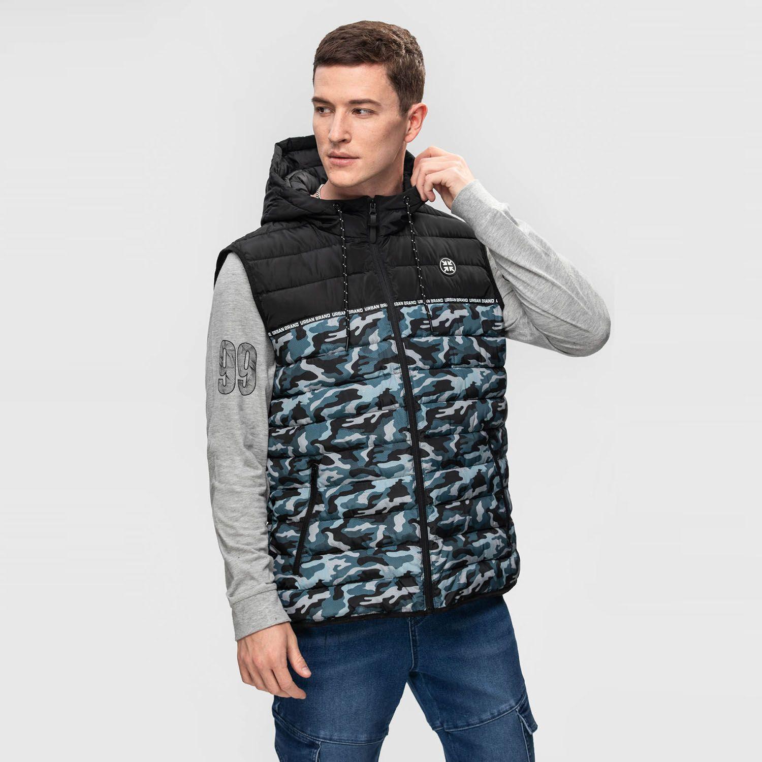 Parka Sin Mangas Print Juvenil Negro Fashions Park-1