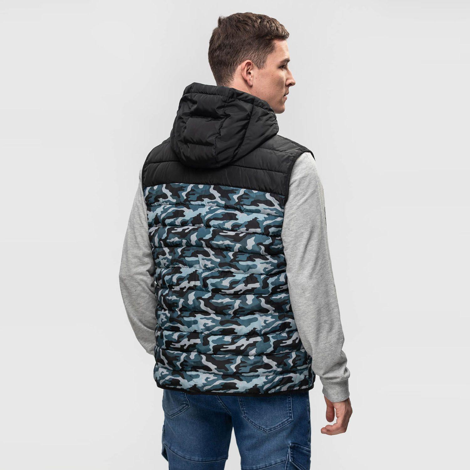 Parka Sin Mangas Print Juvenil Negro Fashions Park-2