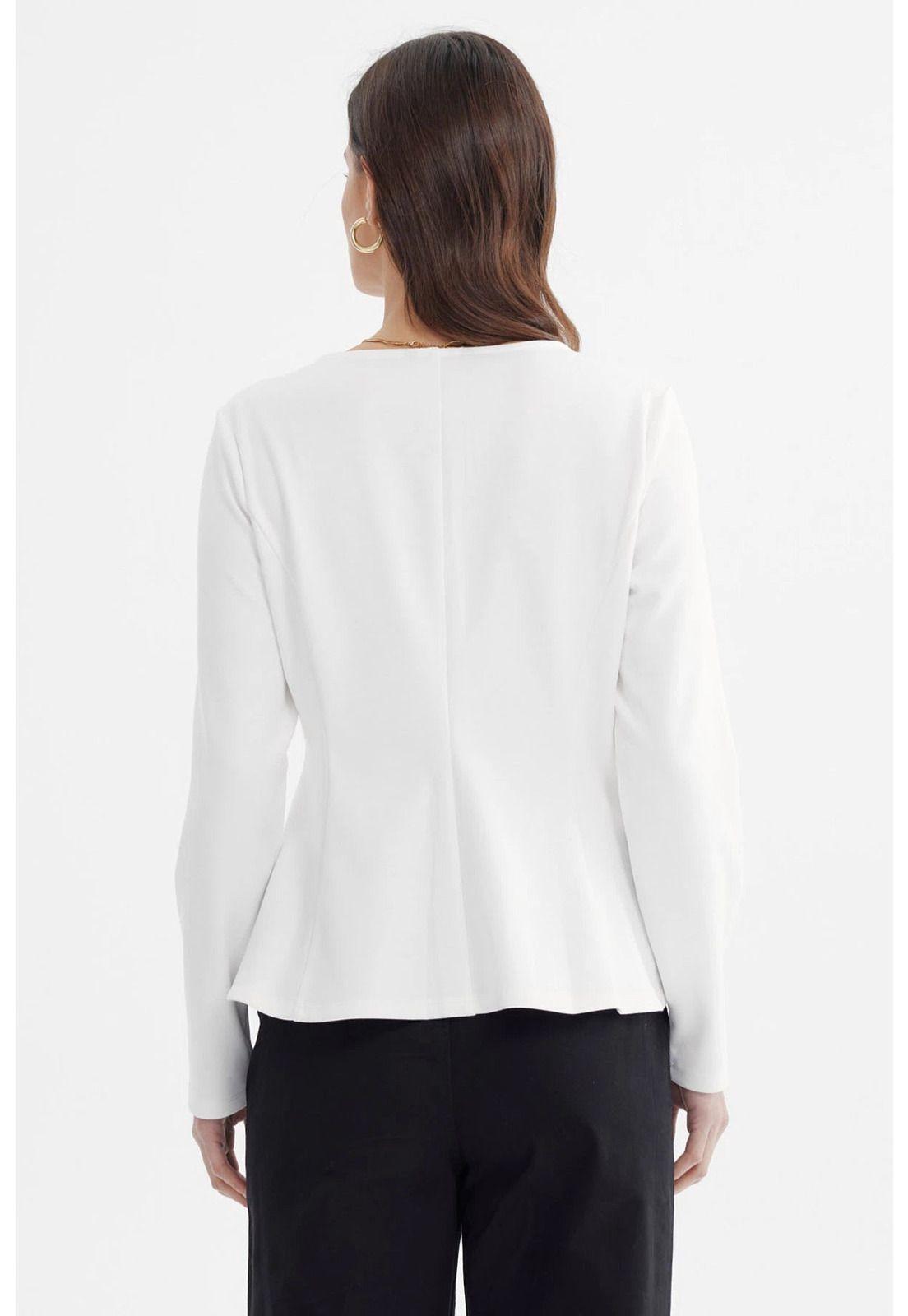 Blazer Mujer Ajustado Crudo-2