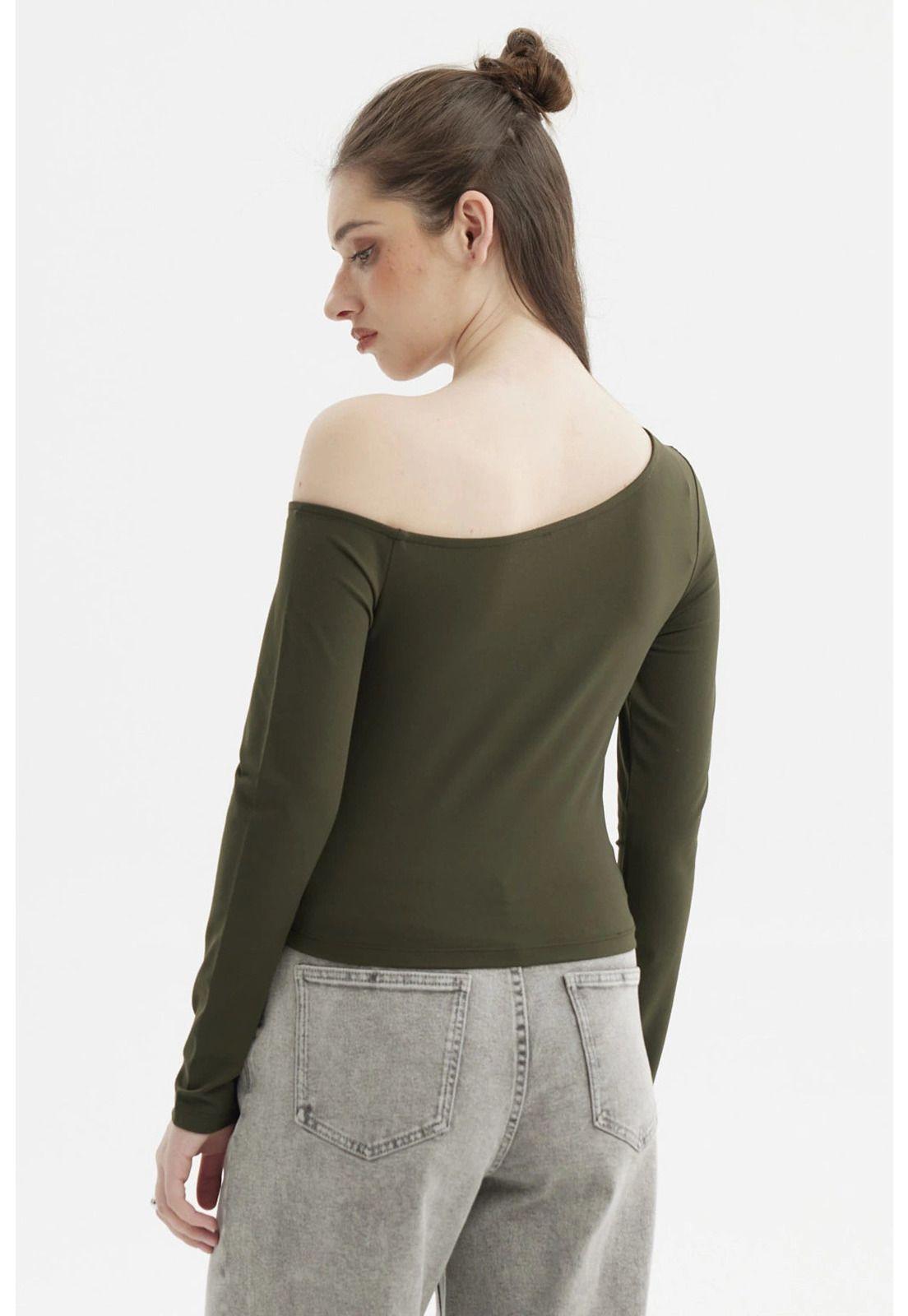 Polera Mujer Asimétrico Verde-2