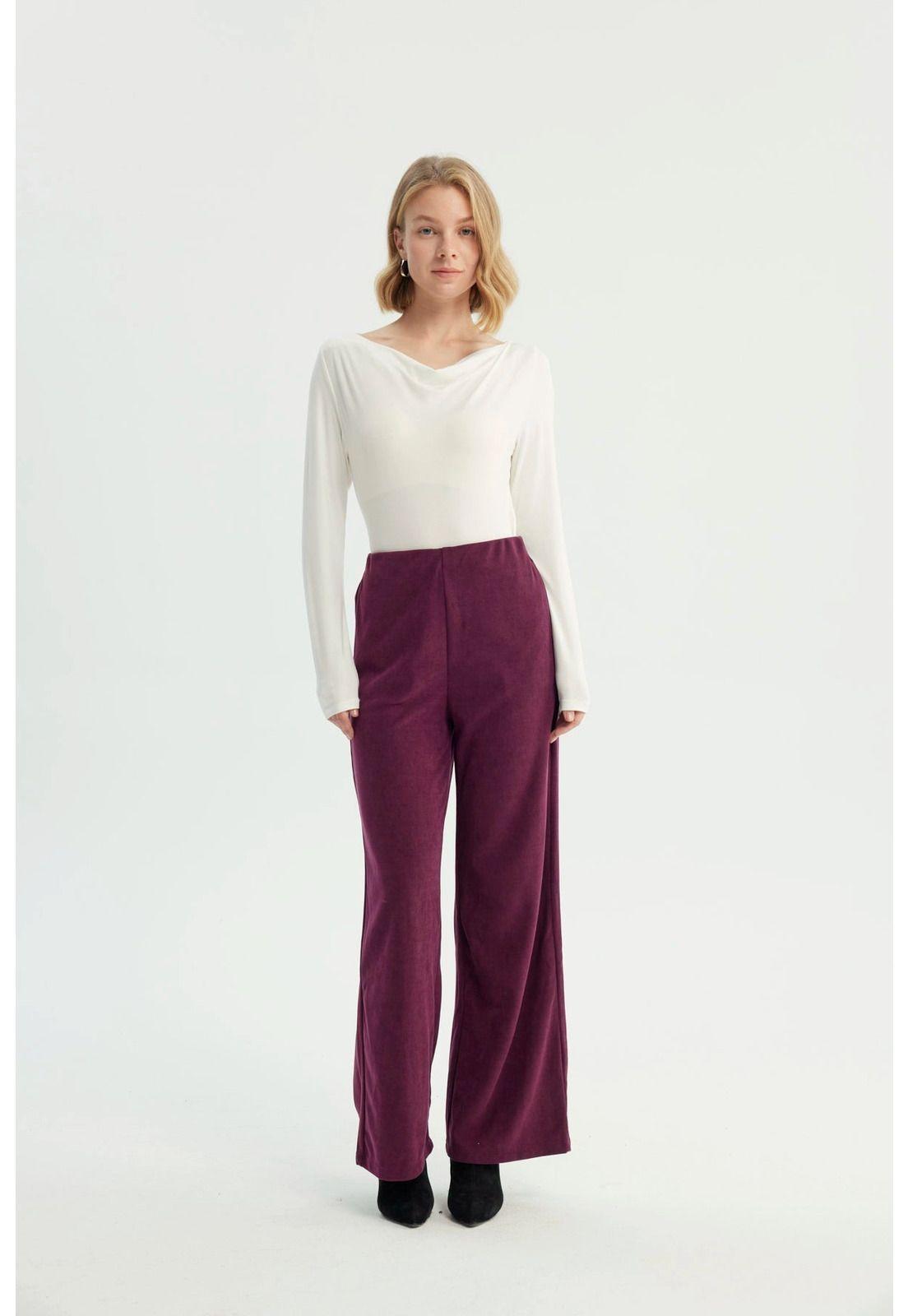 Pantalón Mujer Wide Leg Rojo-3