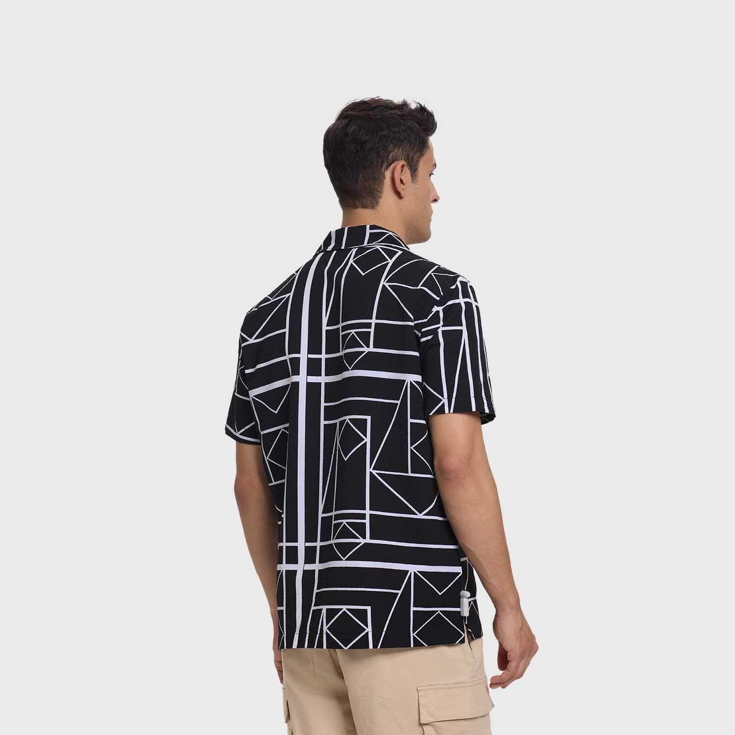 Camisa Hombre Guayabera Full Print Negro Fsp Fashion's Park-2