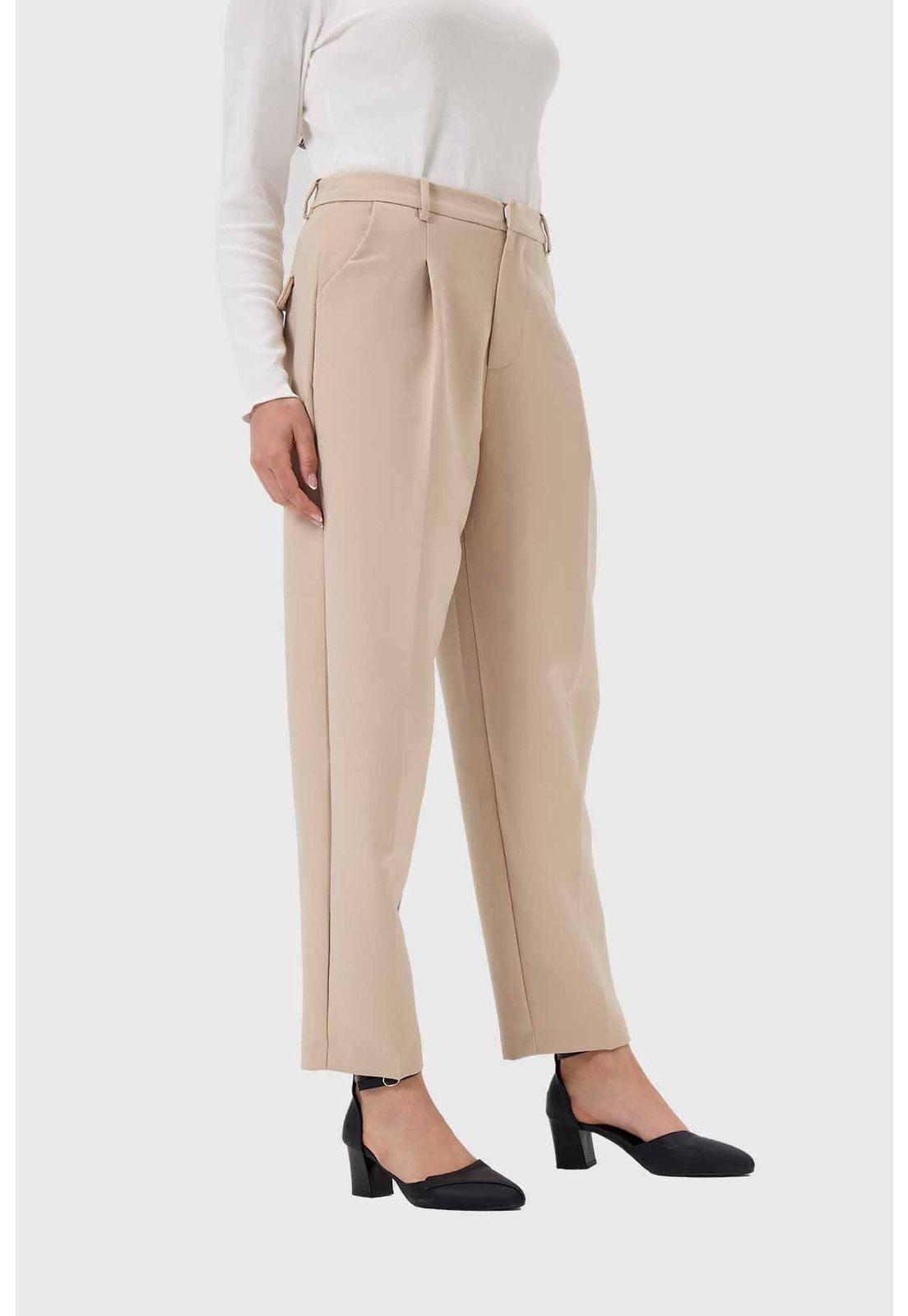 Pantalón Mujer Sastrero Taupe-1