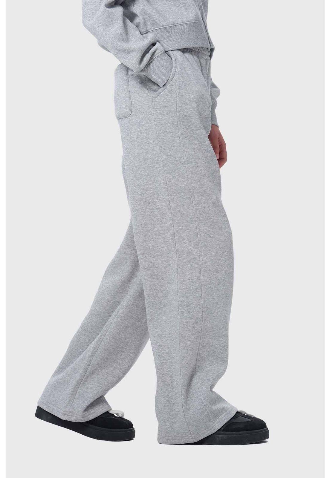 Pantalón Buzo Niña Pierna Ancha Gris-1