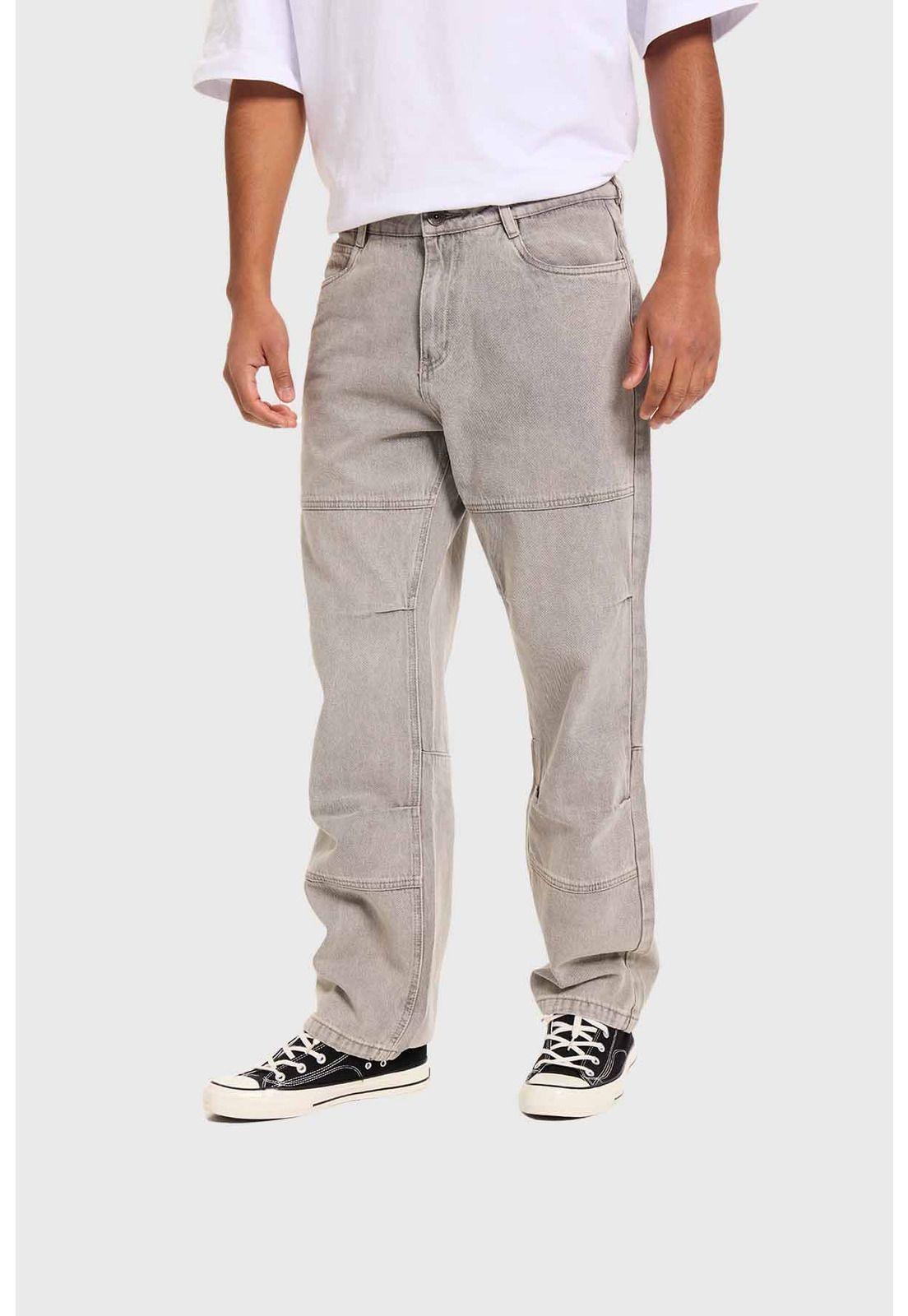 Jeans Hombre Baggy Retro Gris-1