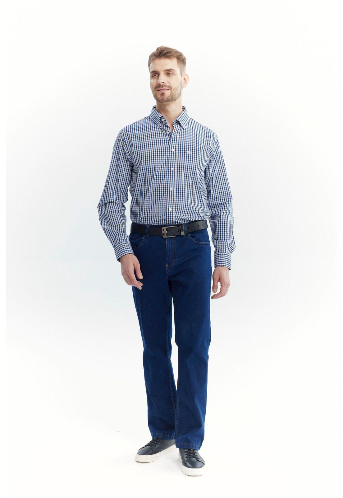 Camisa Hombre Regular Azul-3