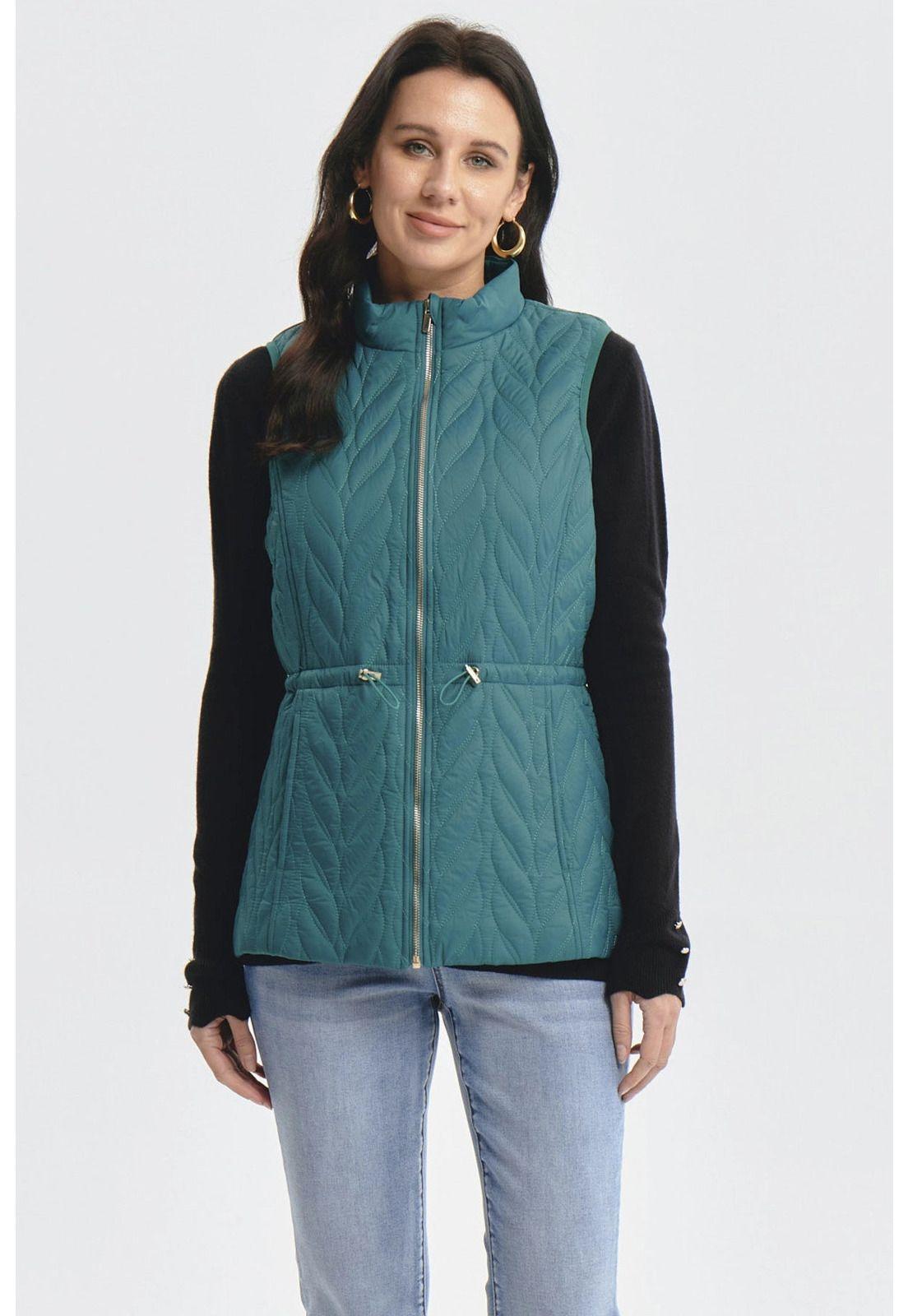 Parka Mujer Con Rombos Verde - ll-0