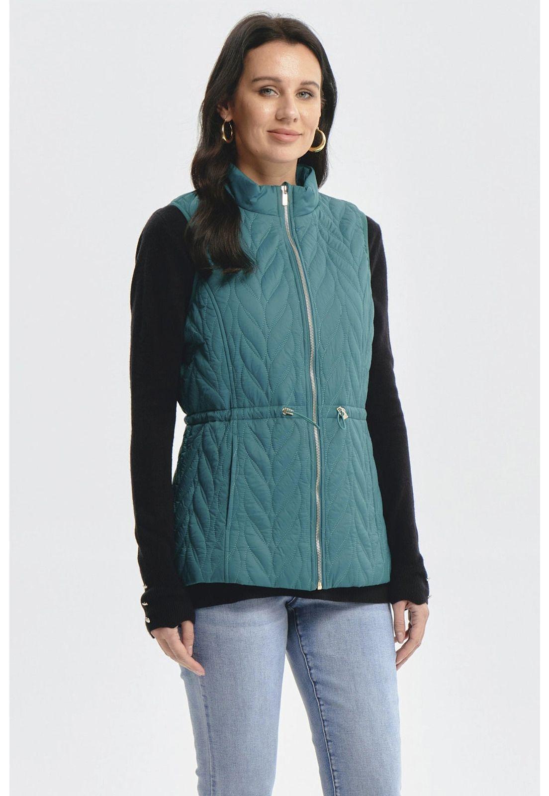 Parka Mujer Con Rombos Verde - ll-1