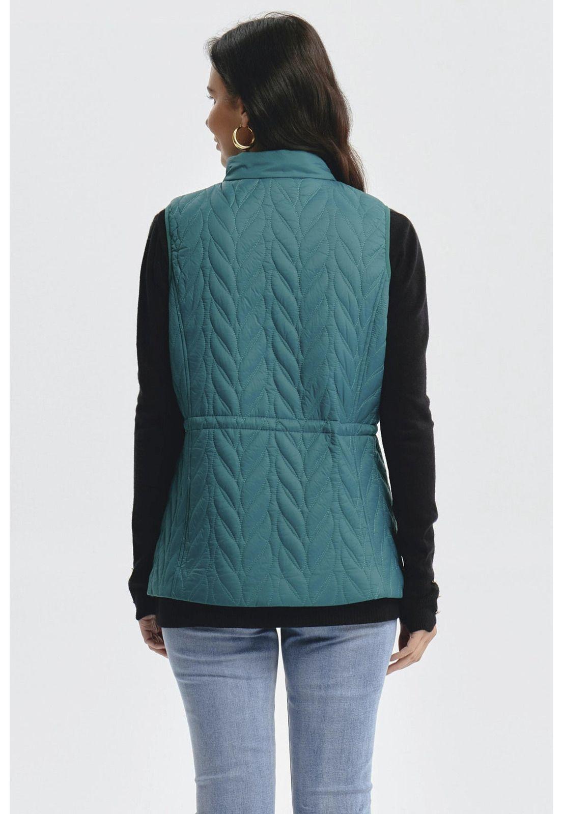 Parka Mujer Con Rombos Verde - ll-2