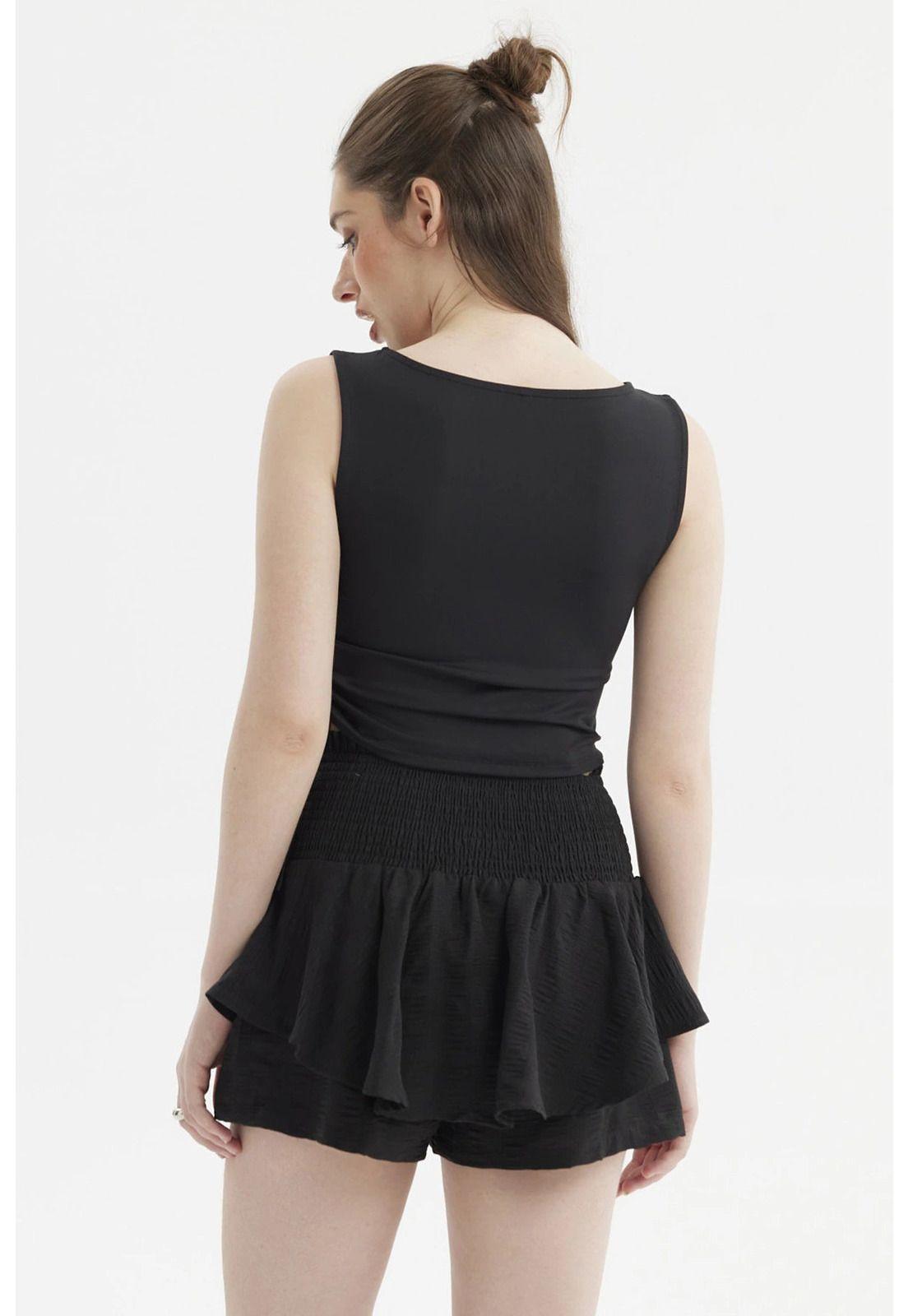 Polera Mujer Aplicación Con Cordón Negro-2