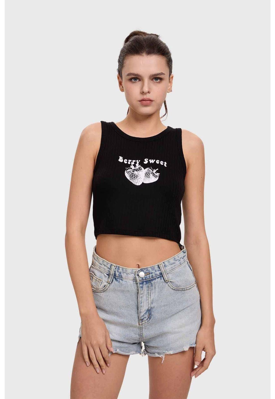 Polera Mujer Bordado Negro-0