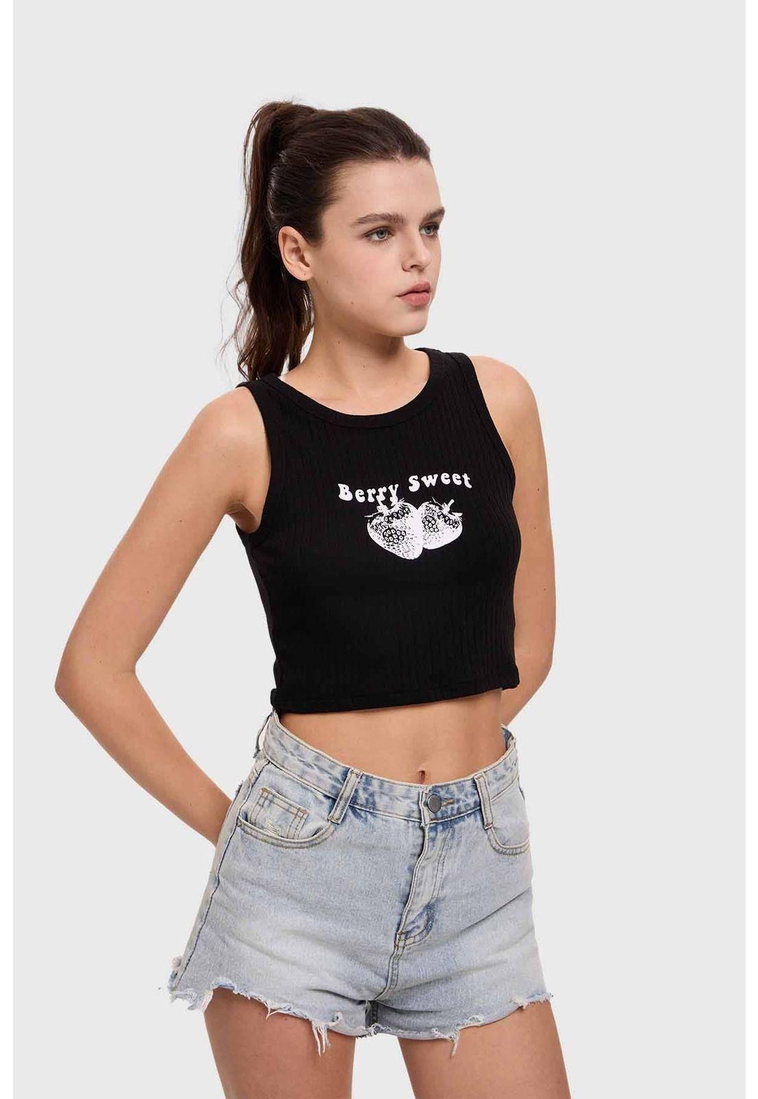 Polera Mujer Bordado Negro-1