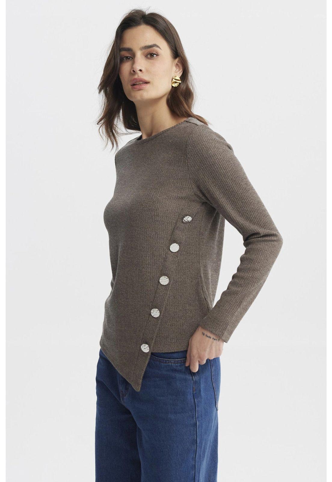 Sweater Mujer Ajustado Taupe-1