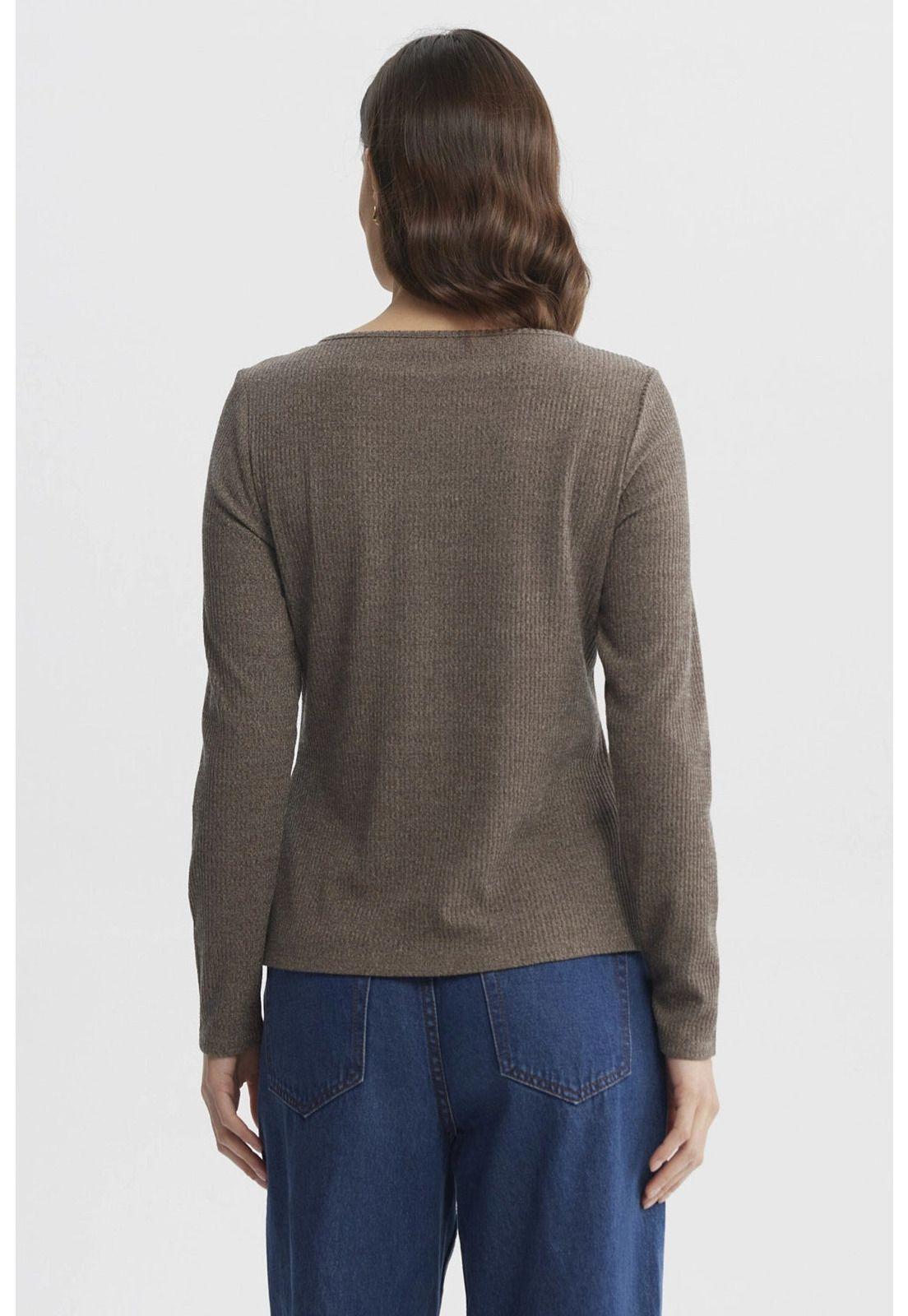 Sweater Mujer Ajustado Taupe-2