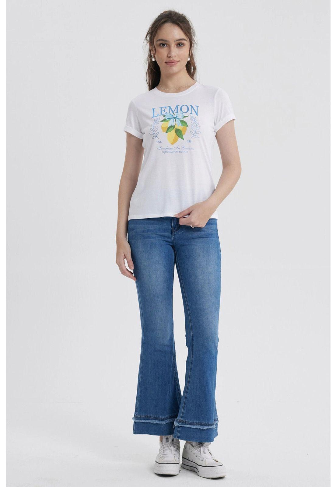 Polera Mujer Gráfica Roll Up Blanco / Azul Oscuro-3