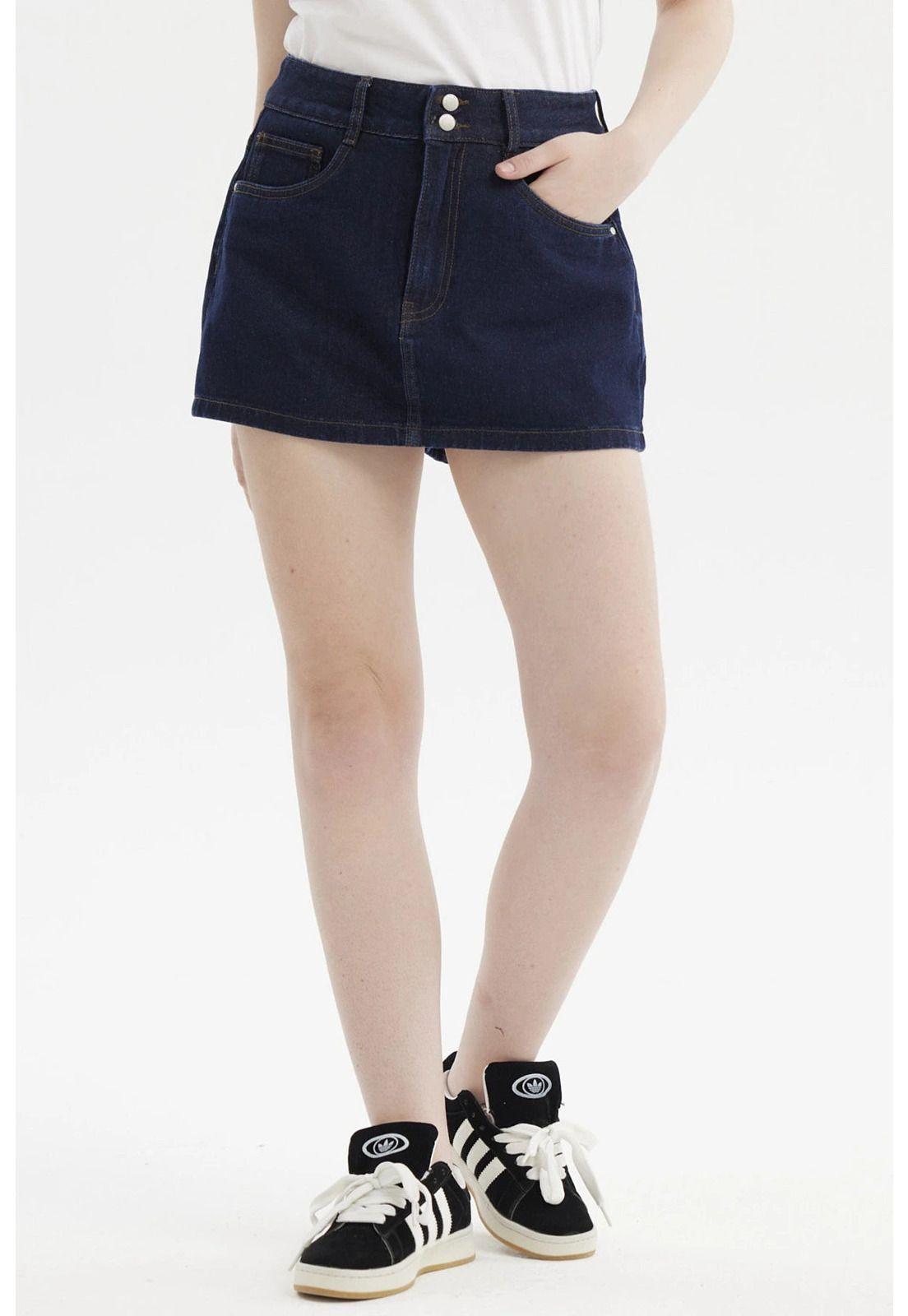 Falda Mujer Casual Azul Índigo-0