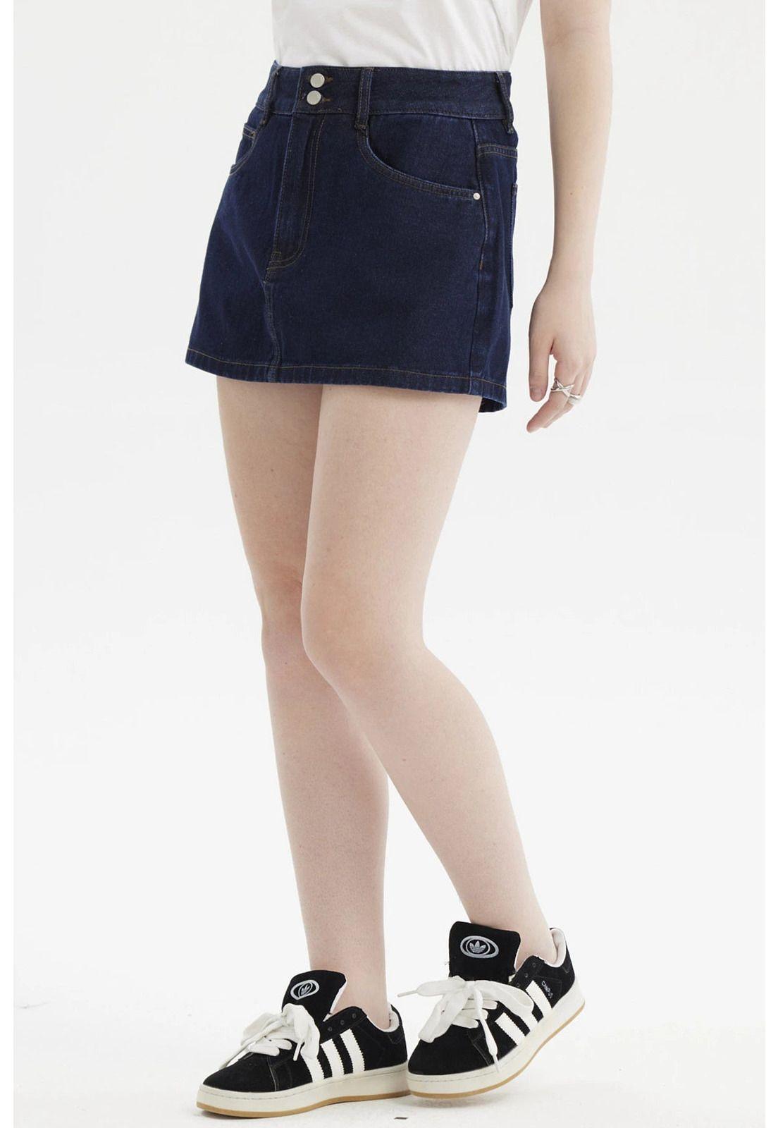 Falda Mujer Casual Azul Índigo-1