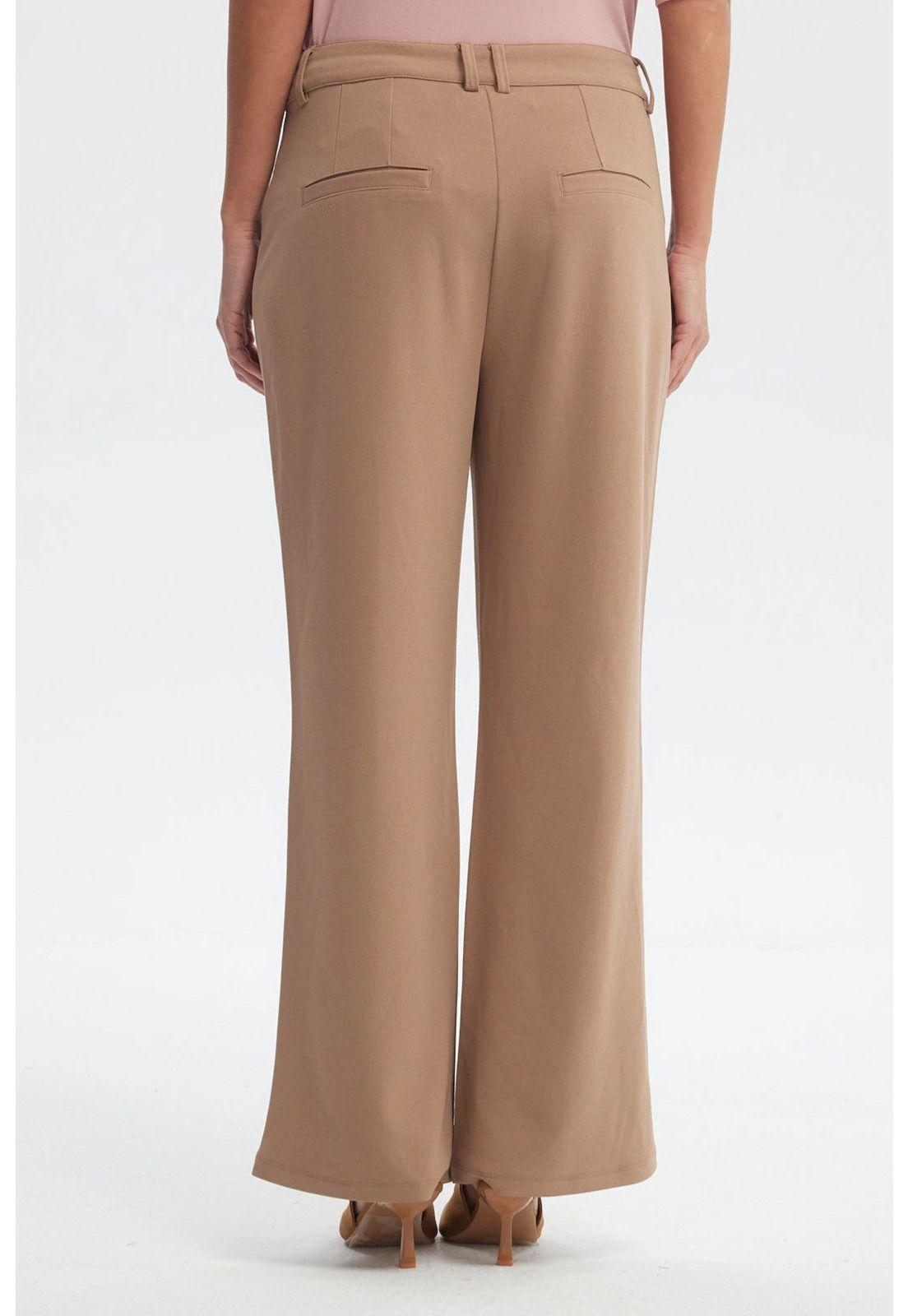 Pantalón Mujer Liso Largo Café Claro-2