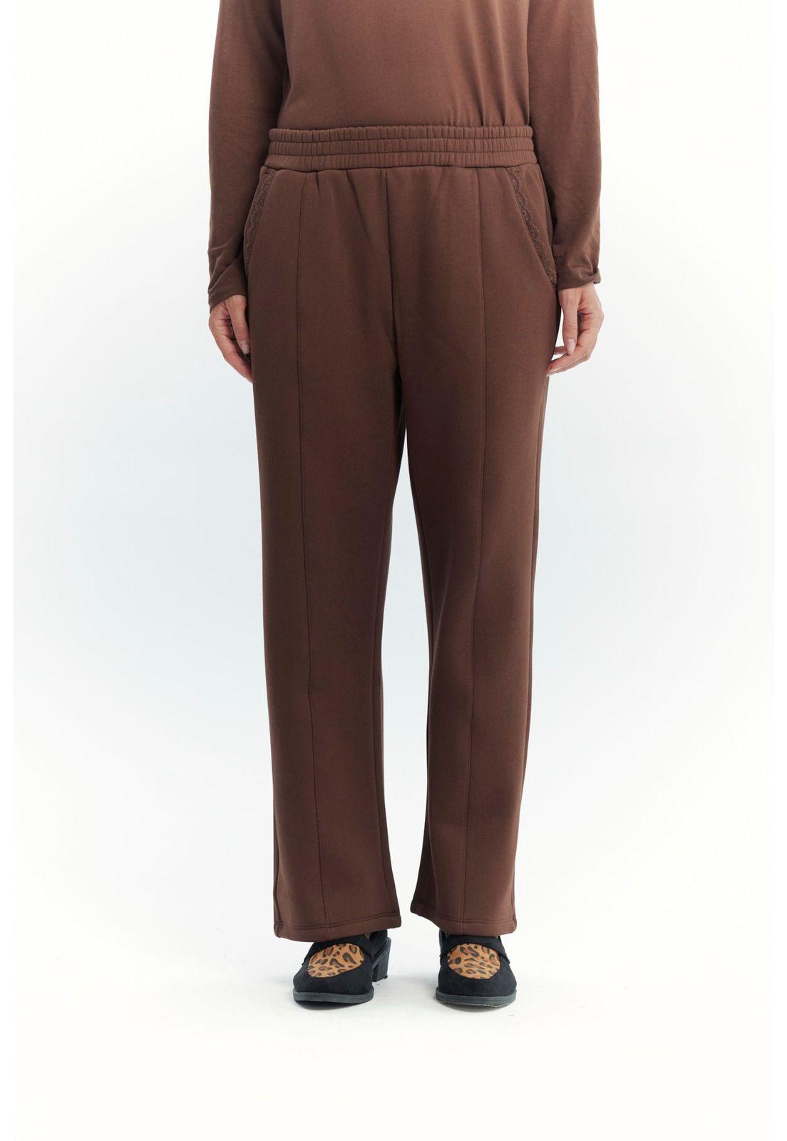 Pantalón Mujer Calce Recto Café-0