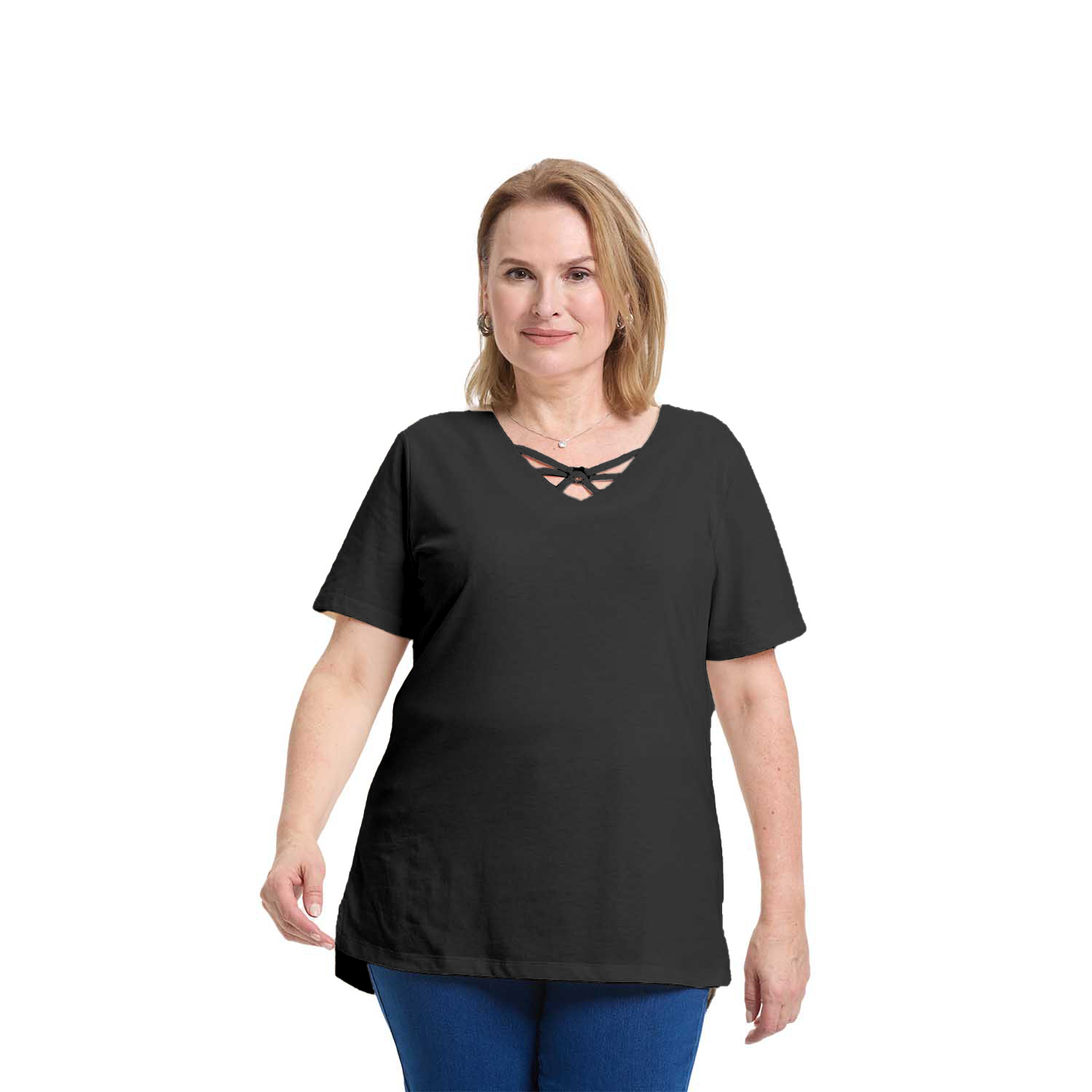 Polera Mujer Escote Recogido Negro Fashion's Park-0