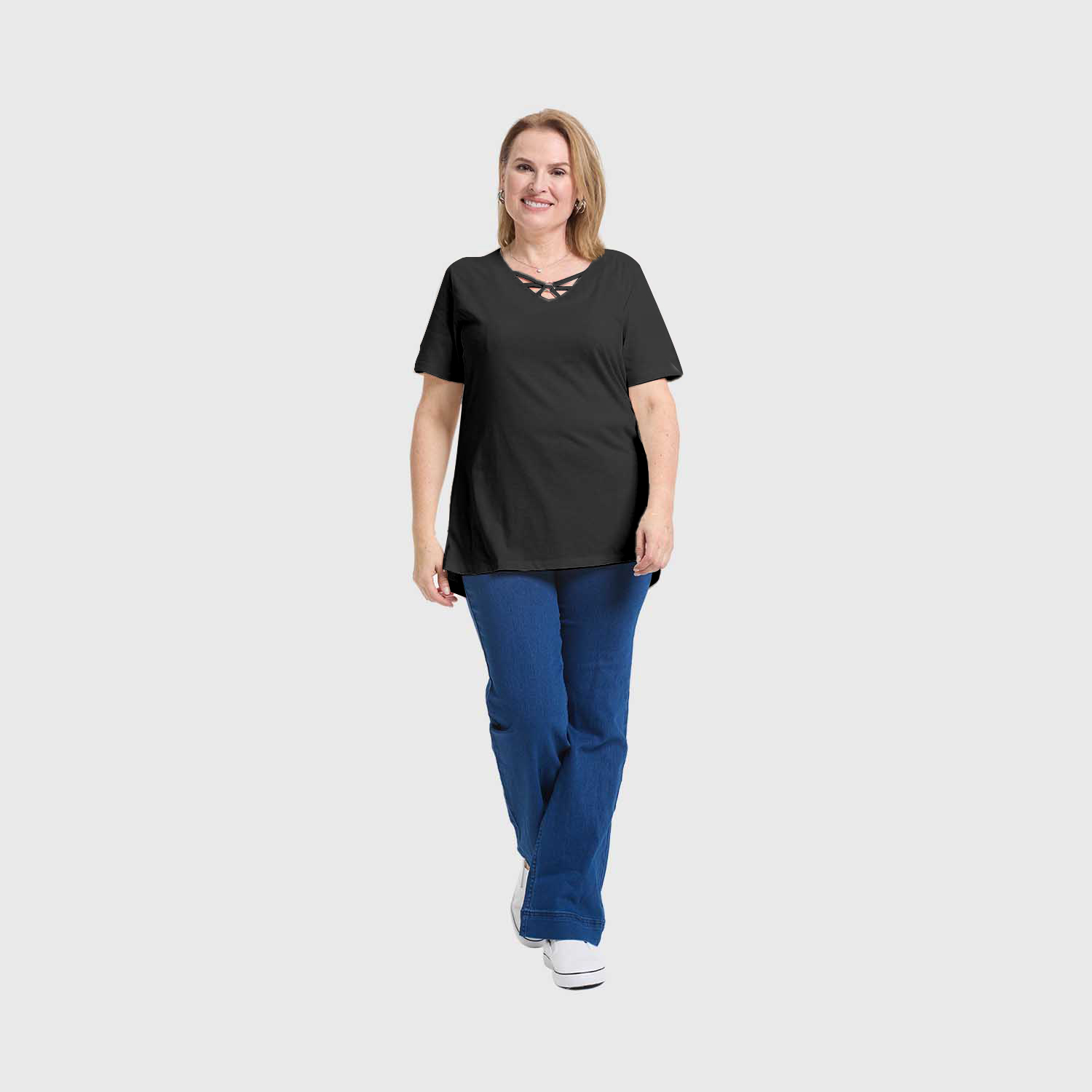 Polera Mujer Escote Recogido Negro Fashion's Park-3