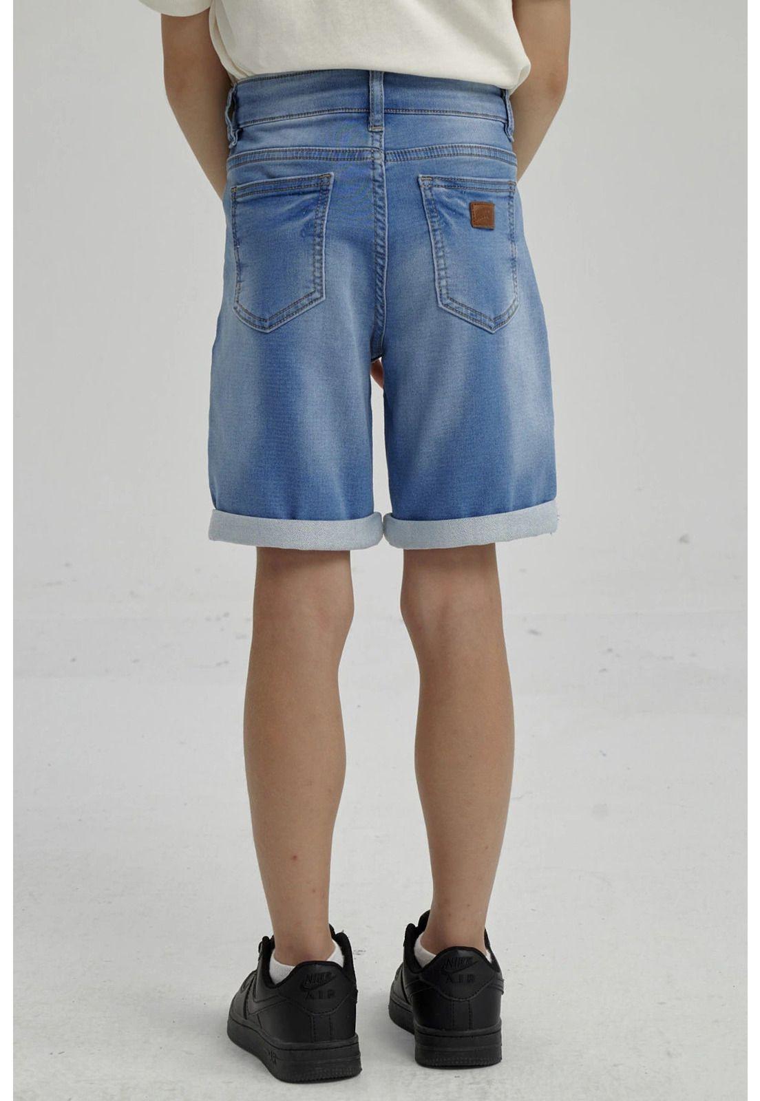 Bermuda Niño Básico Denim Celeste-2
