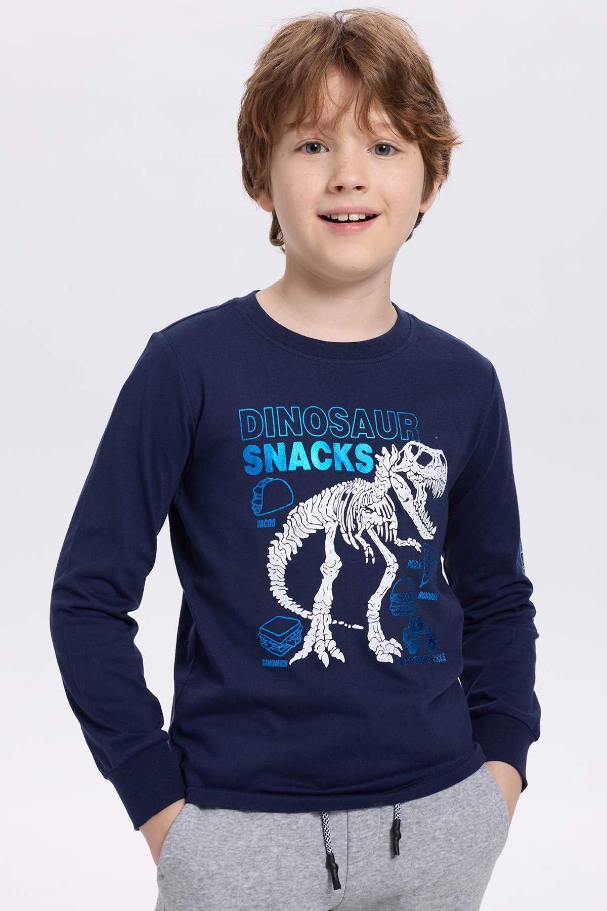 Polera Niño Con Folia Azul Oscuro-0