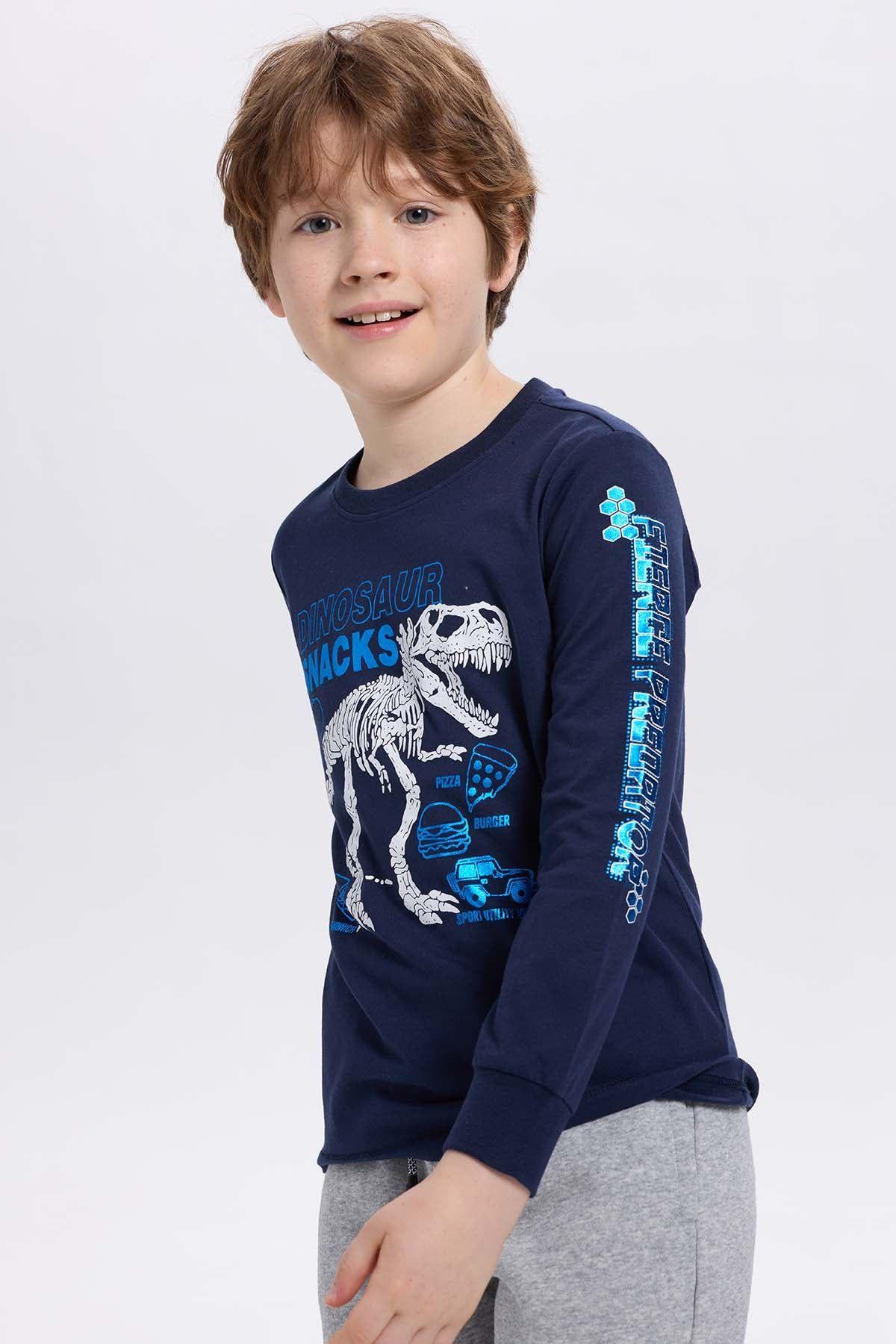 Polera Niño Con Folia Azul Oscuro-1