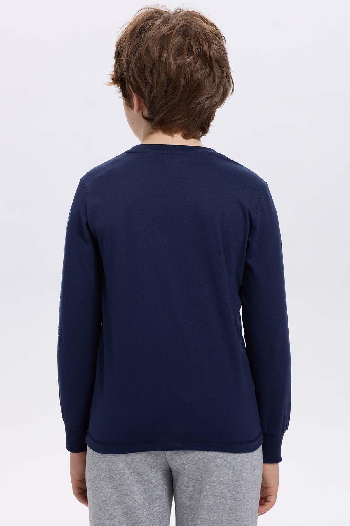 Polera Niño Con Folia Azul Oscuro-2