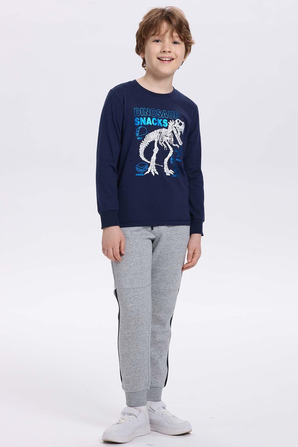 Polera Niño Con Folia Azul Oscuro-3