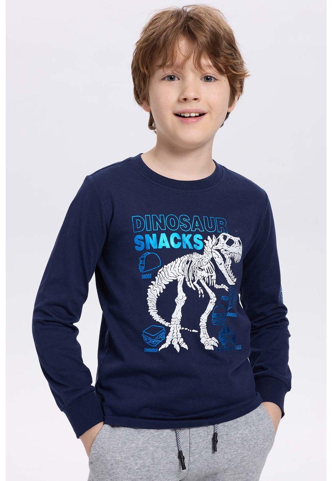 Polera Niño Con Folia Azul Oscuro-0