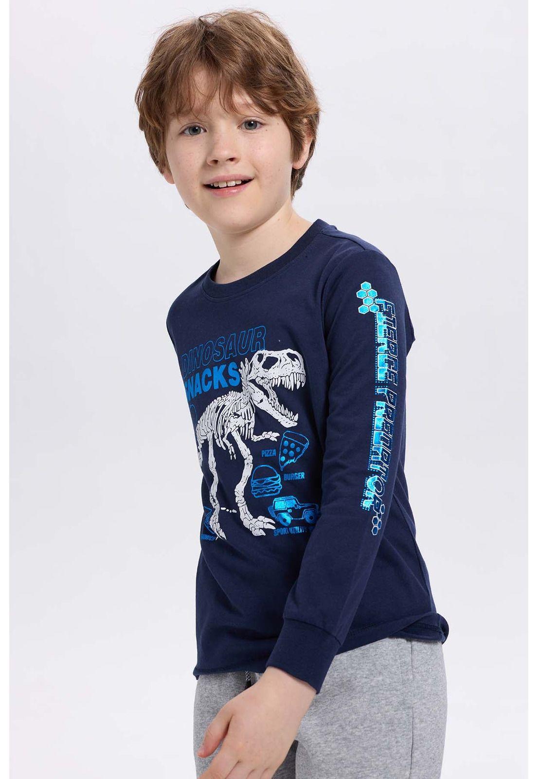 Polera Niño Con Folia Azul Oscuro-1