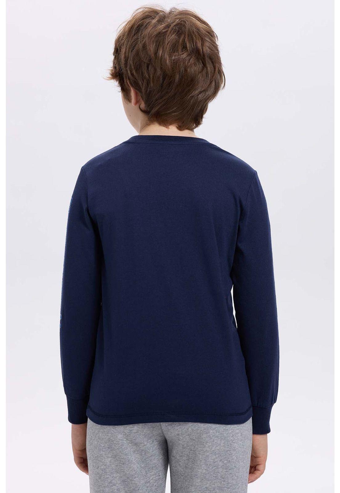 Polera Niño Con Folia Azul Oscuro-2