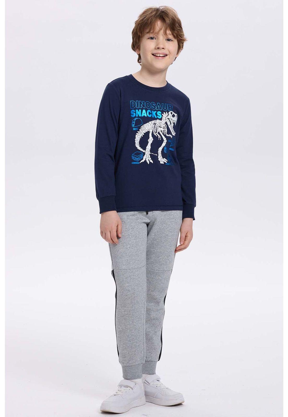 Polera Niño Con Folia Azul Oscuro-3