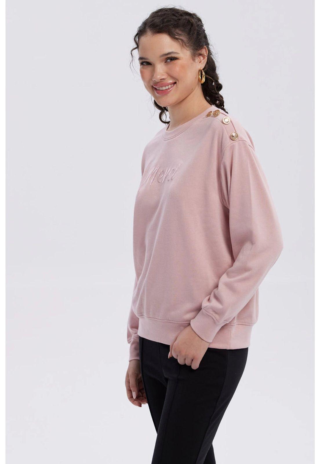 Polerón Mujer Print Posicional Palo Rosa-1