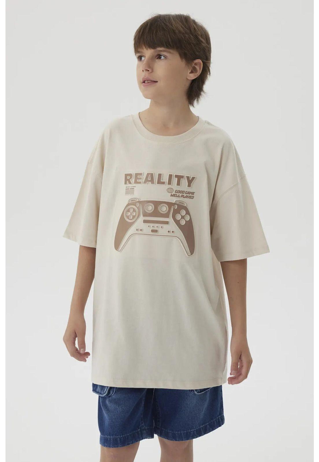 Polera Niño College Print 3D Beige-0