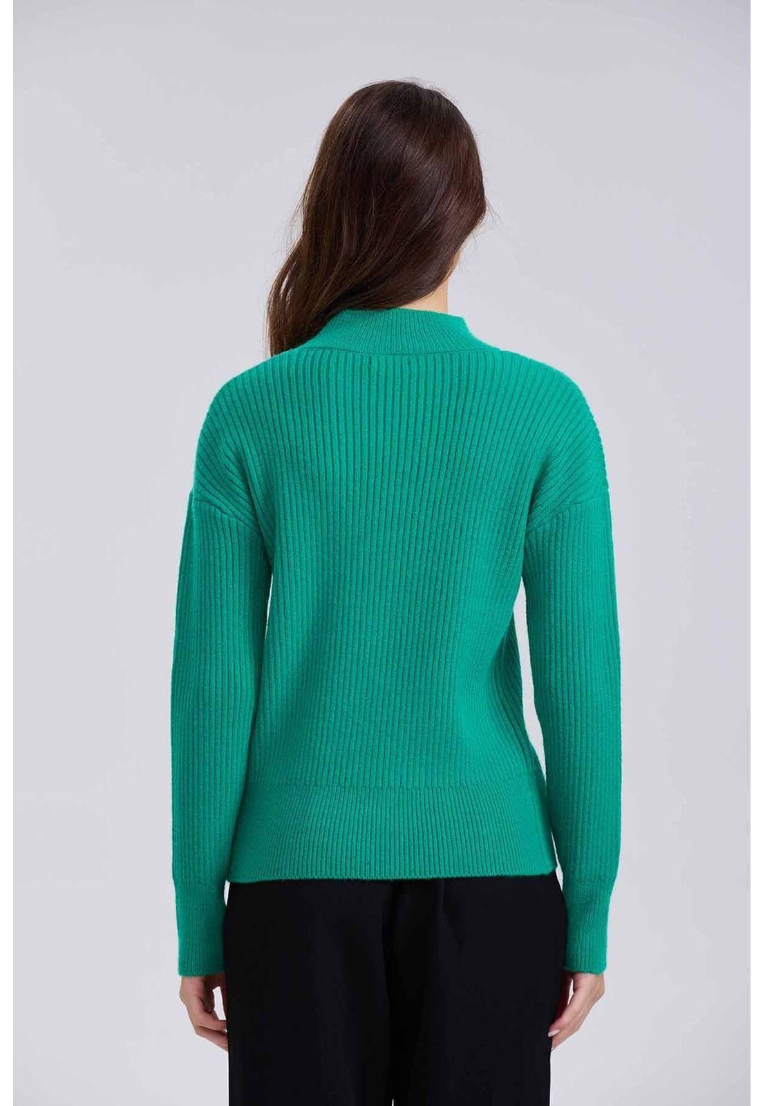 Sweater Mujer Chenille Verde-2