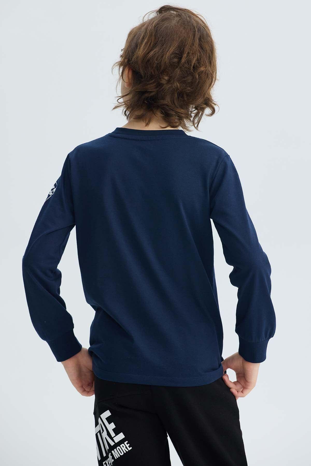 Polera Niño Print Azul Oscuro-2