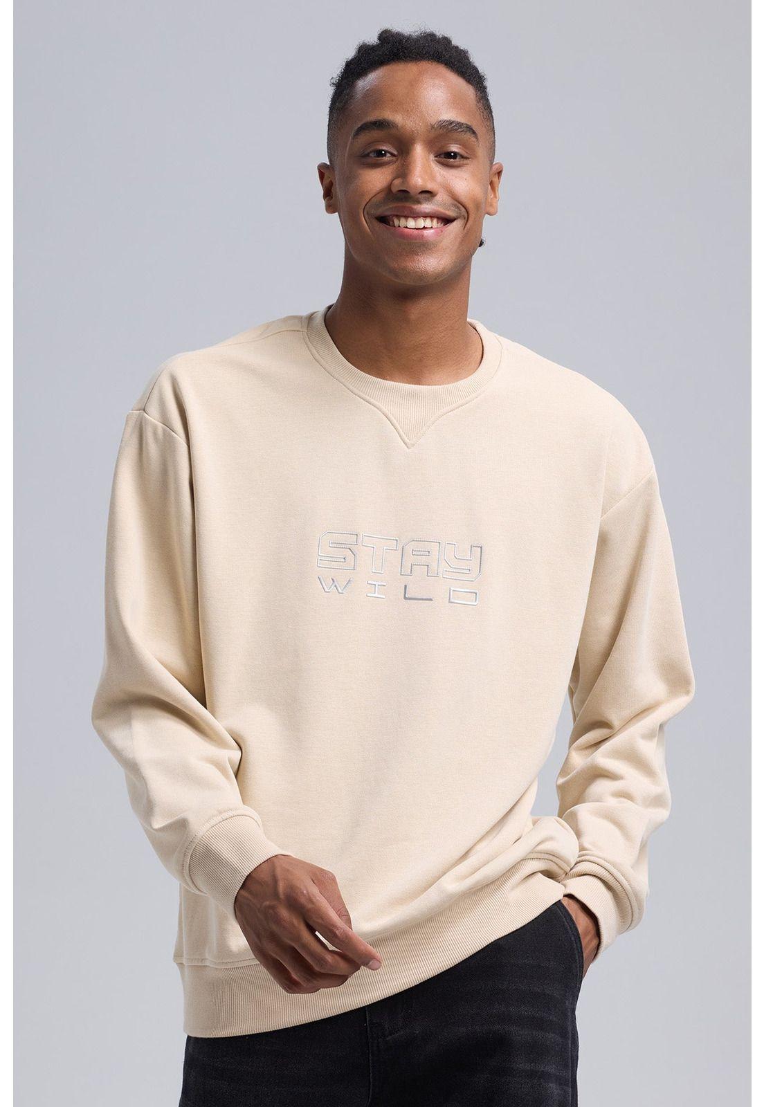 Polerón Hombre Aplicación Beige-0