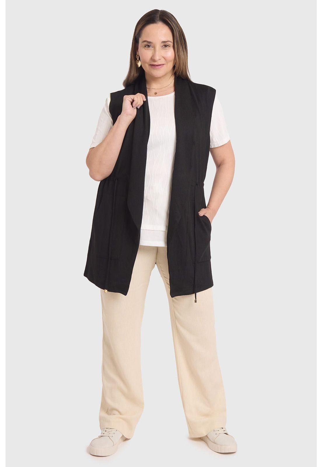 Sweater Mujer Cintura Casual Negro-0