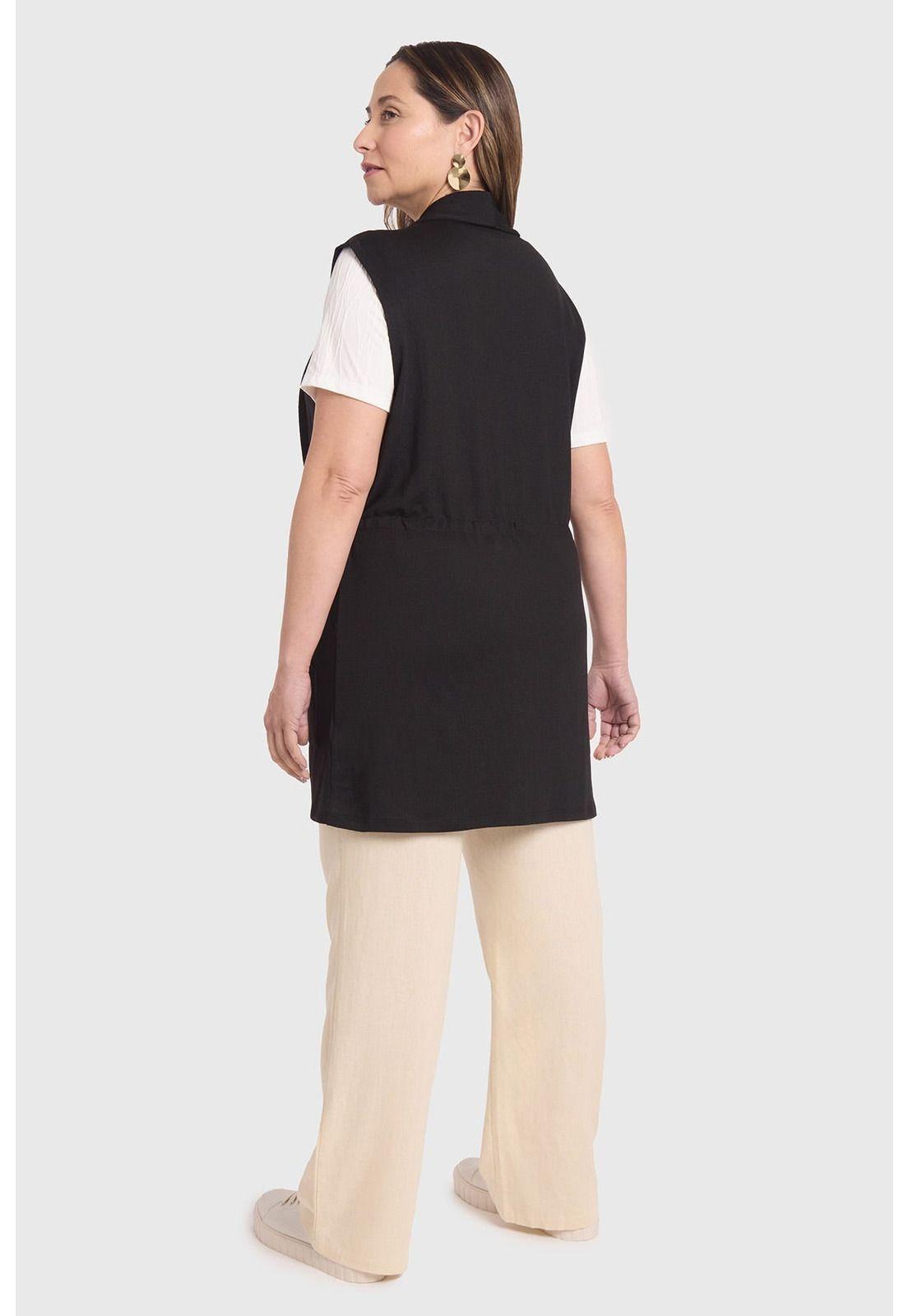 Sweater Mujer Cintura Casual Negro-2
