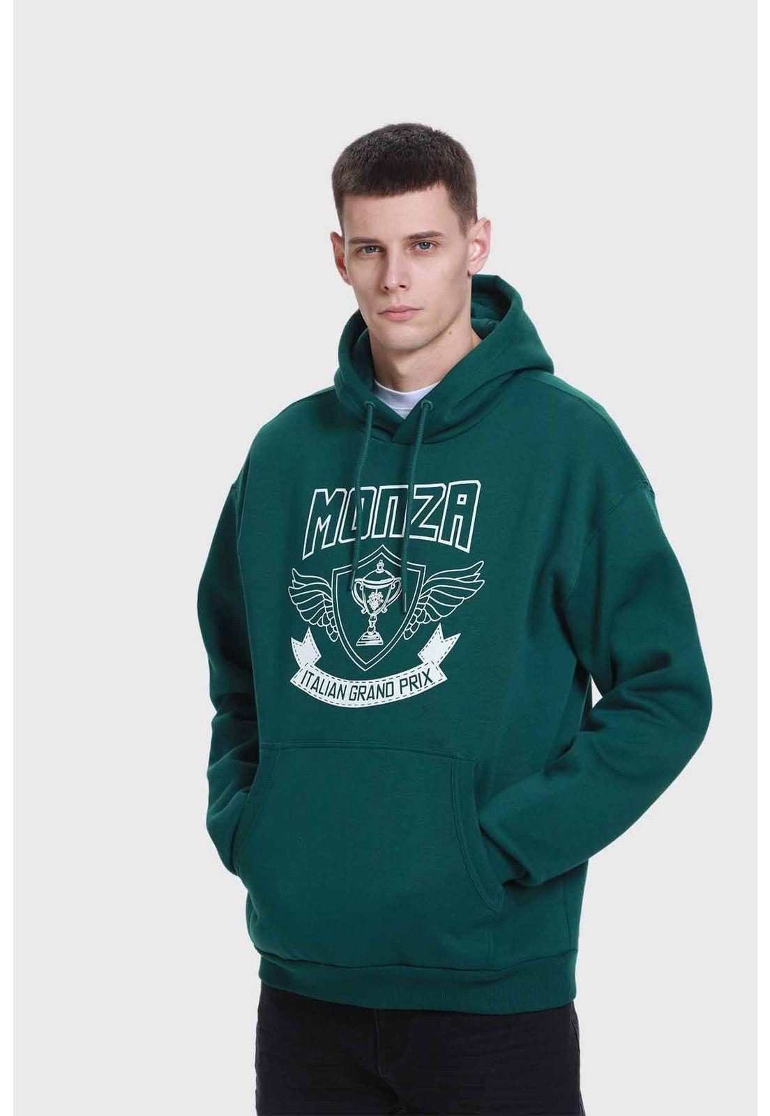 Polerón Hombre Print College Verde - ll-1