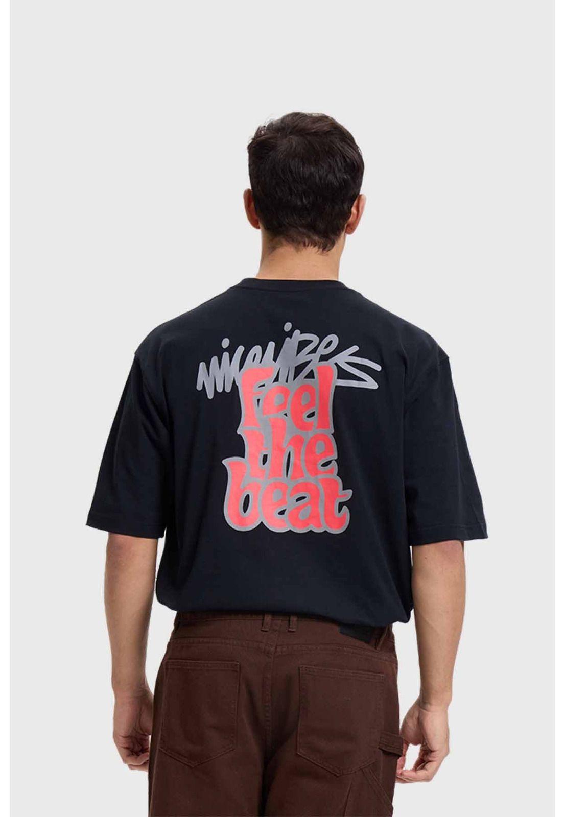 Polera Hombre Print Graffiti Negro-2