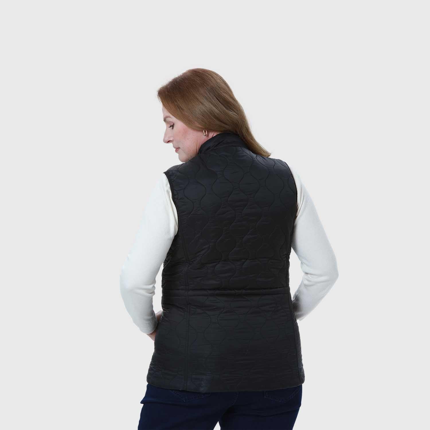 Parka Mujer Con Rombos Bolsillos Negro-2