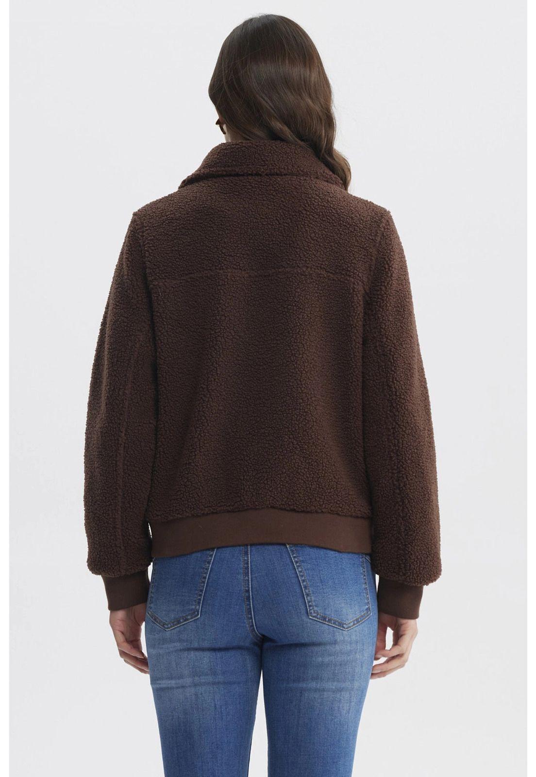 Polar Mujer Cuello Camisero Café Claro-2