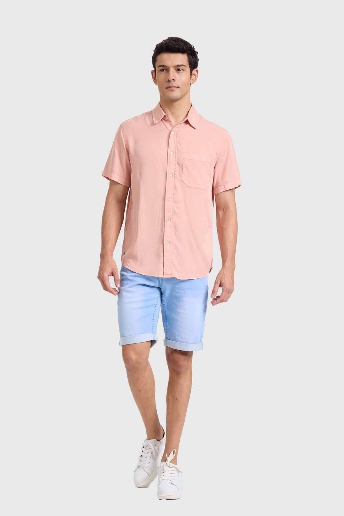 Camisa Hombre Con Bolsillo Malva-3