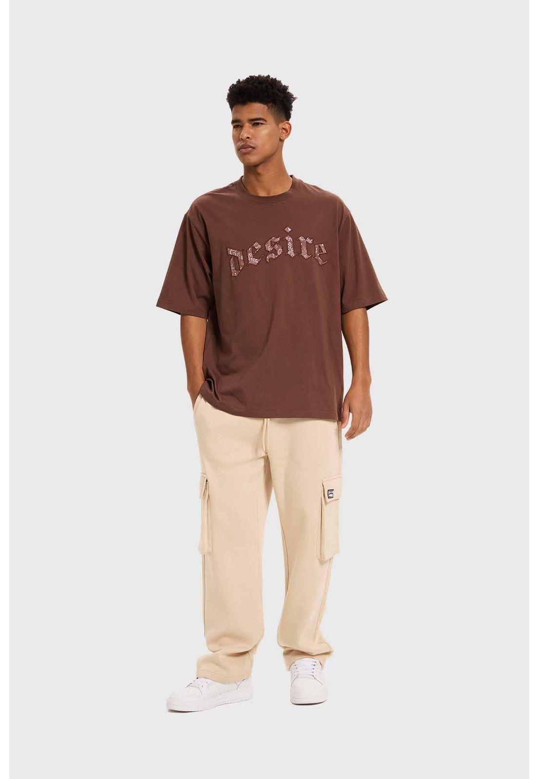 Polera Hombre Bordado Chocolate-3