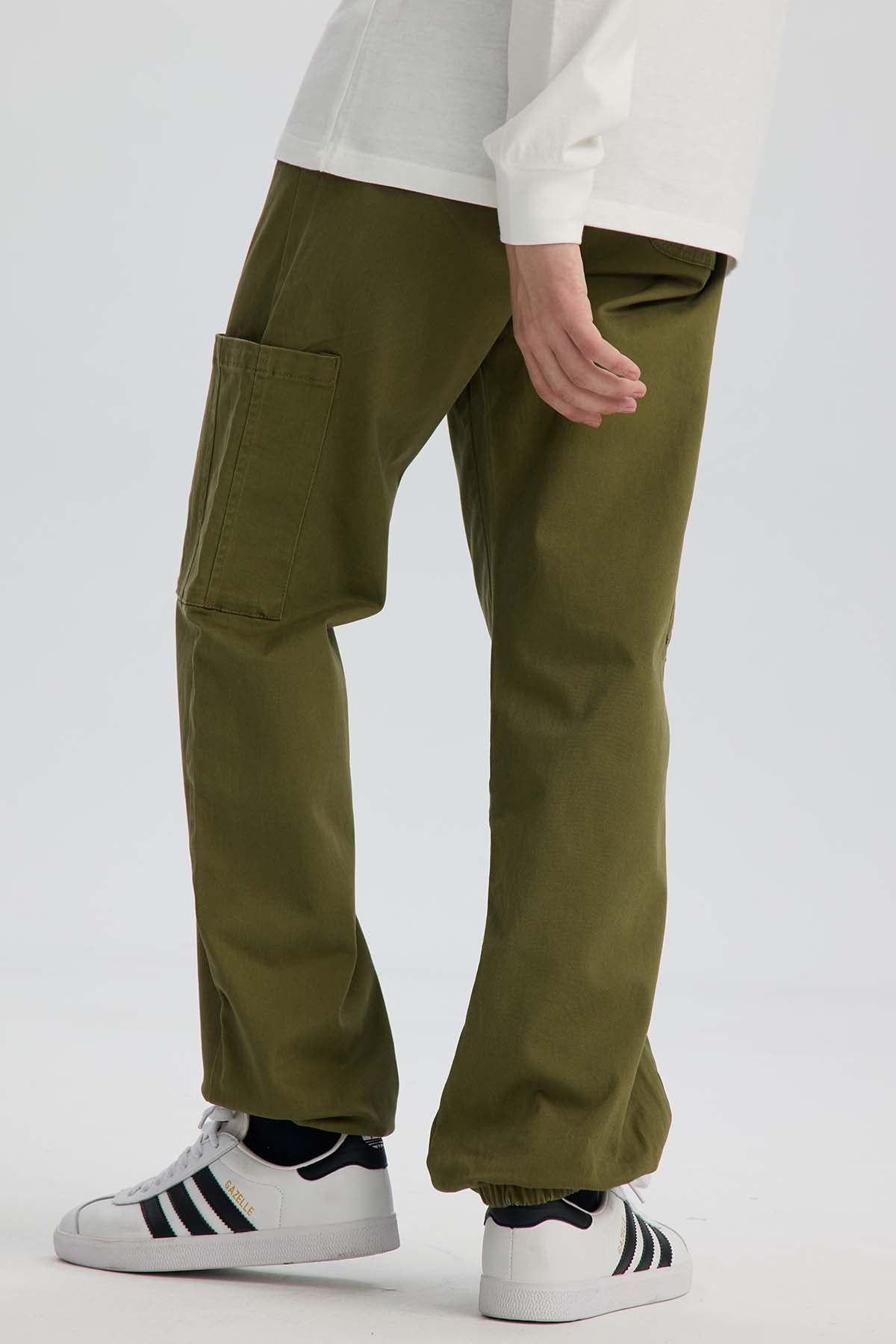 Pantalón Niño Jogger Cargo Verde Militar-2
