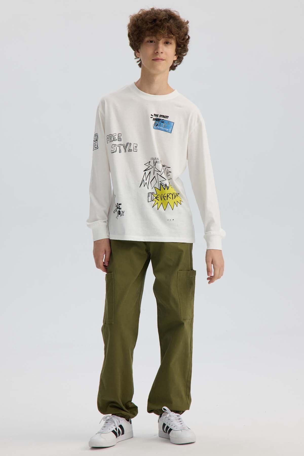 Pantalón Niño Jogger Cargo Verde Militar-3