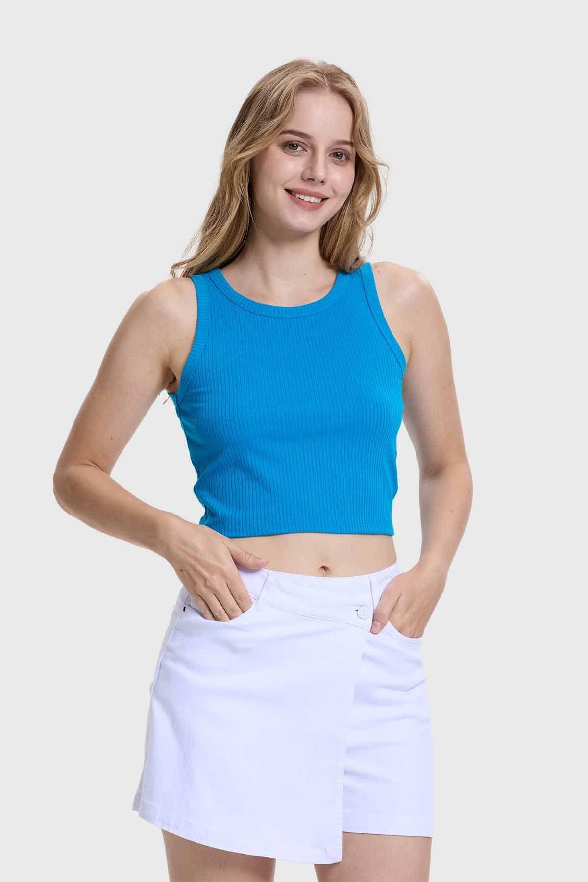 Polera Mujer Sudadera Azul Claro-0